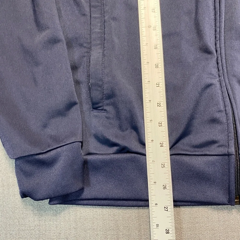 Adidas Mens Navy Blue Three Stripe Full Zip Track Jacket Sportswear Small